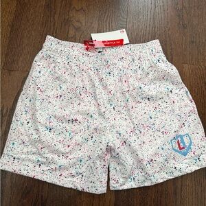Baseball Lifestyle 101 Kids' White Speckled Athletic Shorts